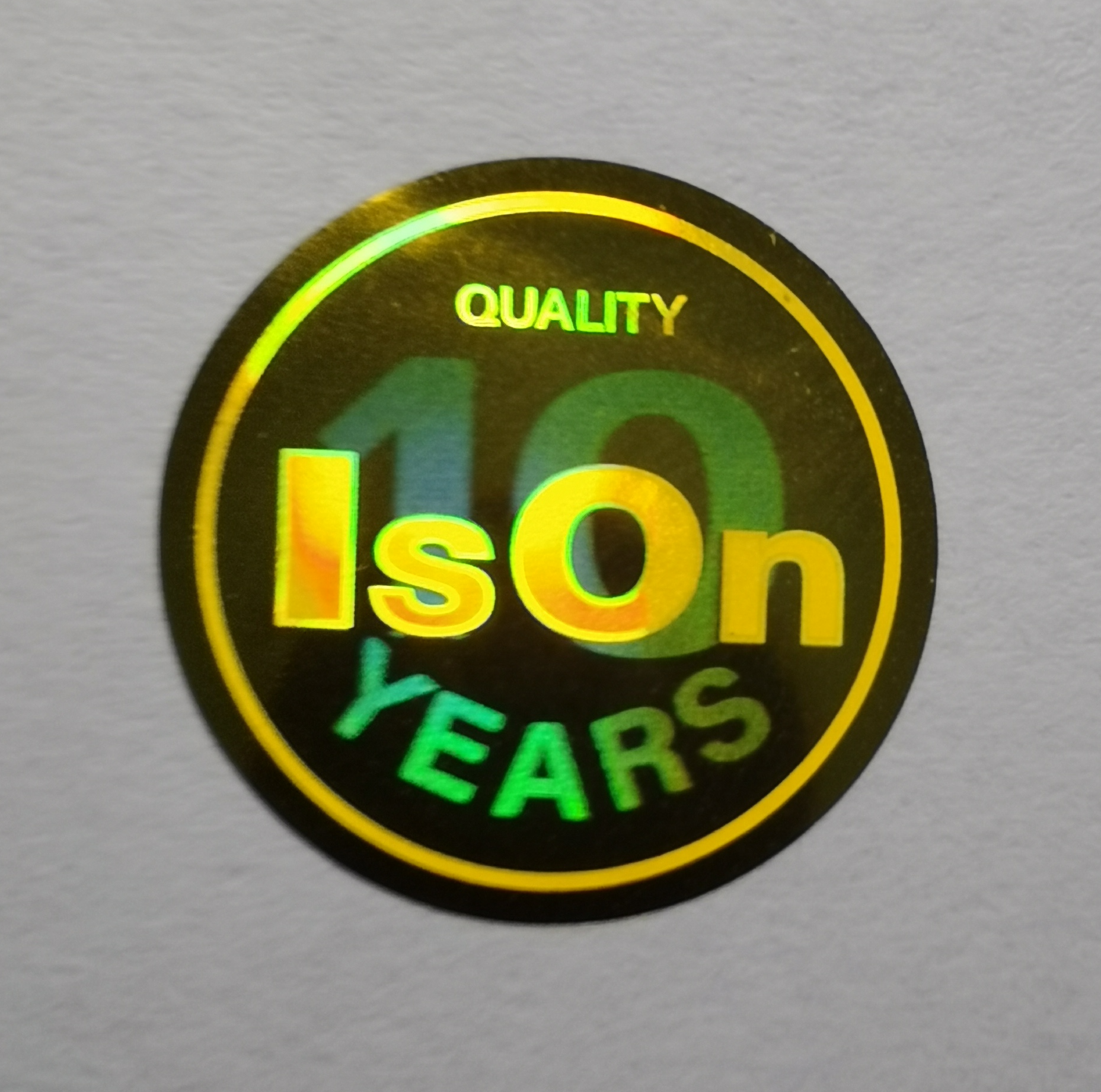 Metal product identification plate holographic label
