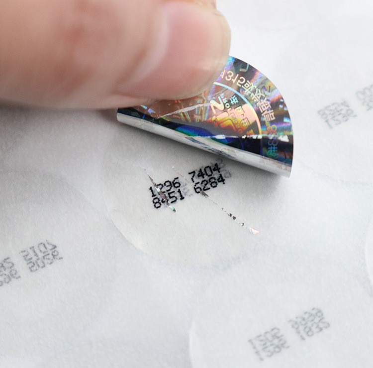 Holographic Label with Serial number and Scratch Layer
