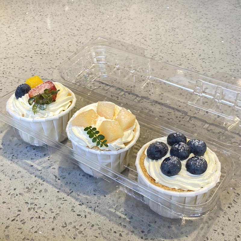 Clear PET Thermoformed Cupcake Container with Secure Lid for Bakery Packaging