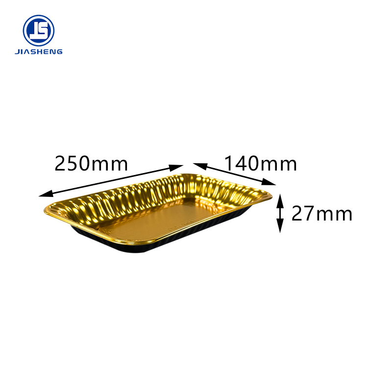 Golden Disposable Plastic Fruit Trays | Glossy PET Food Packaging Trays for Strawberry Blueberry Orange Supermarket Retail