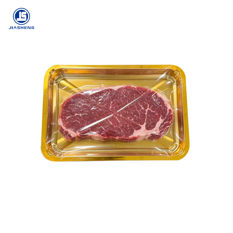 Golden Disposable Skin Pack Tray Vacuum Skin Packaging Blister Tray for Beef Steak Raw Meat