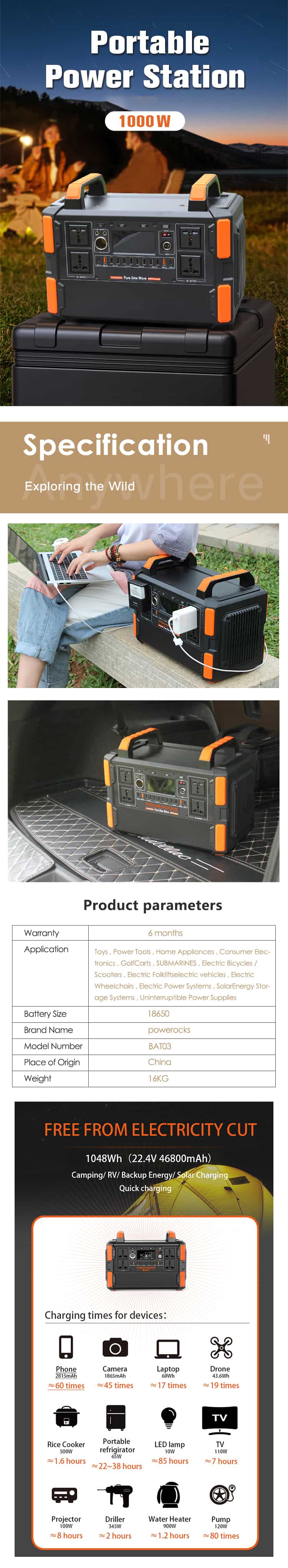 1000W Portable Power Station