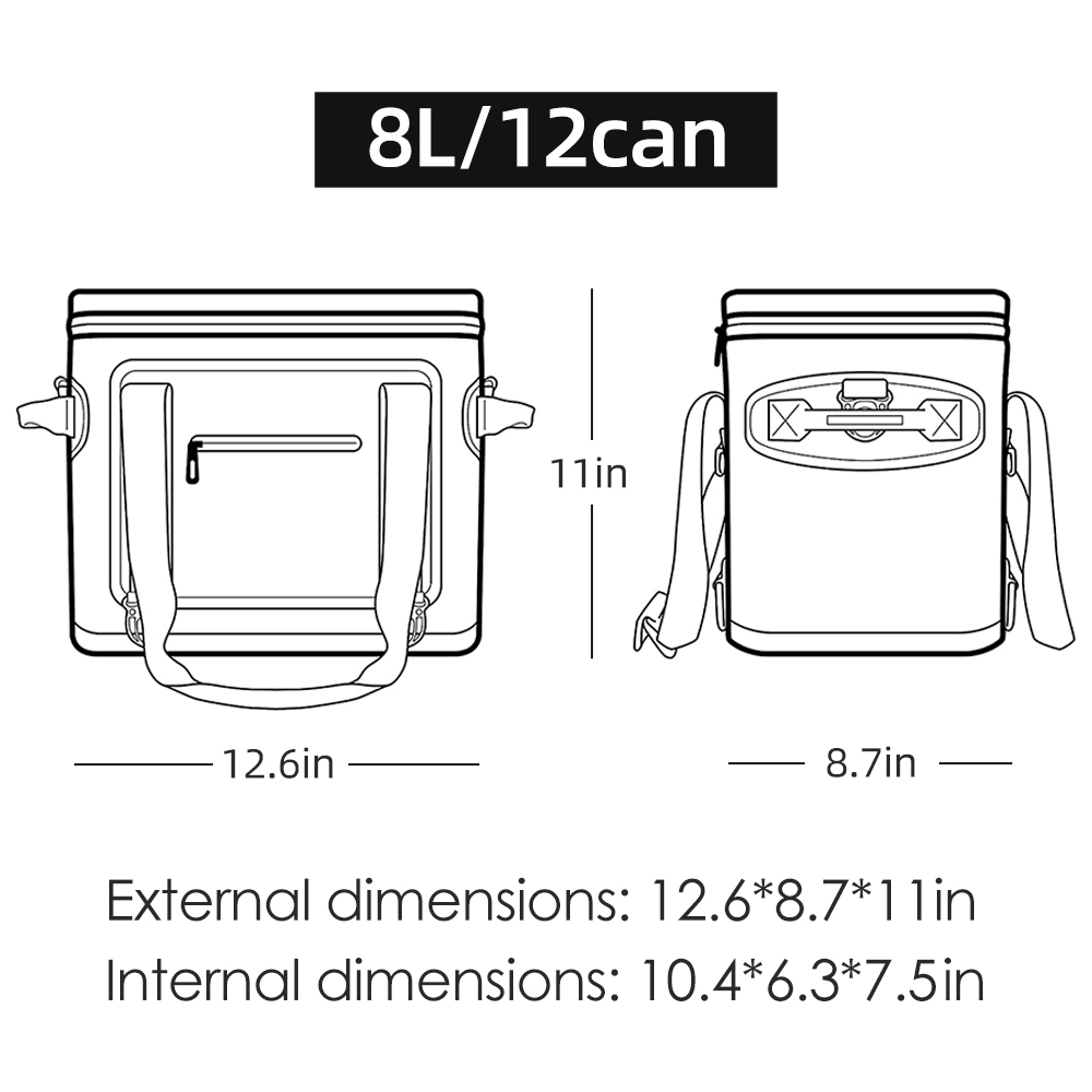 8L Square coolers