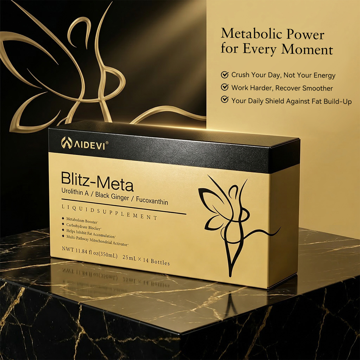 AIDEVI Blitz-Meta | Liquid Metabolism Booster & Mitochondrial Activator
