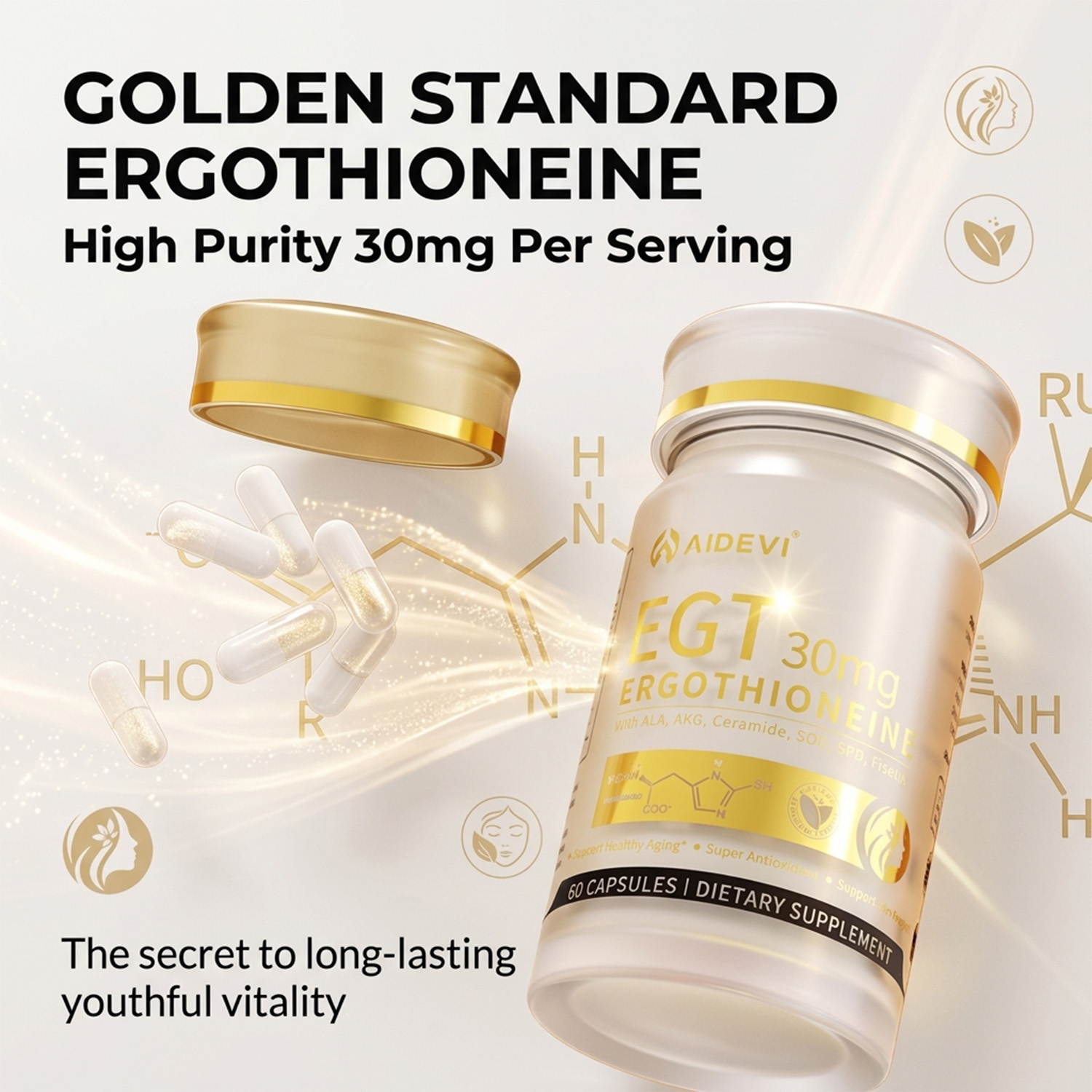 AIDEVI EGT 30mg | Cellular Resilience & Longevity Complex