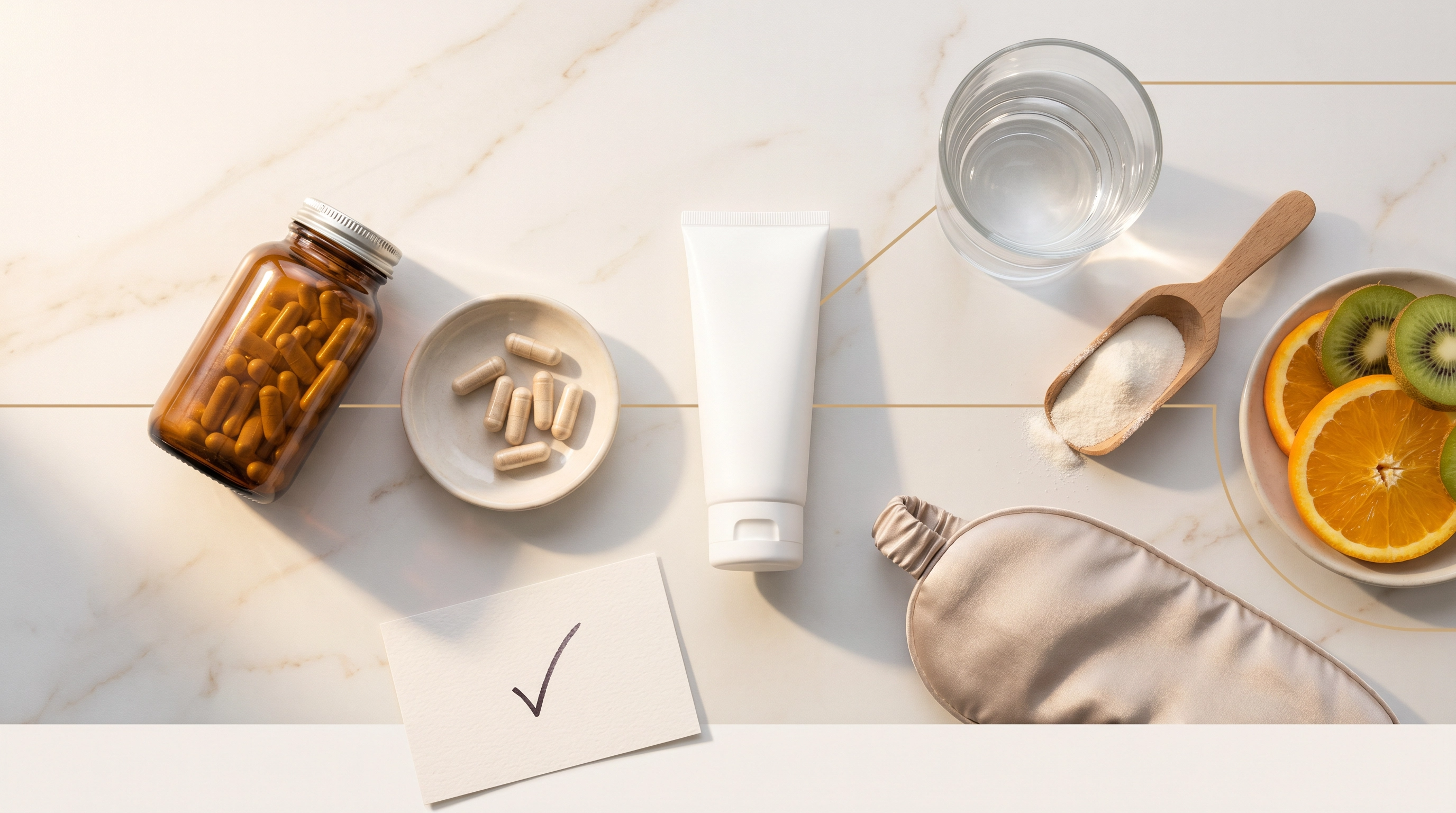 Skin barrier hydration and collagen support illustration