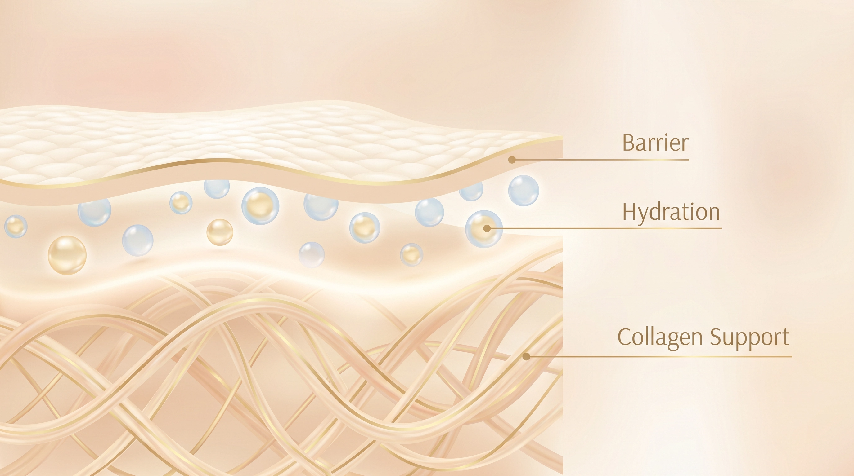 Holistic skincare routine with NMN capsules sunscreen hydration fruit collagen and sleep support