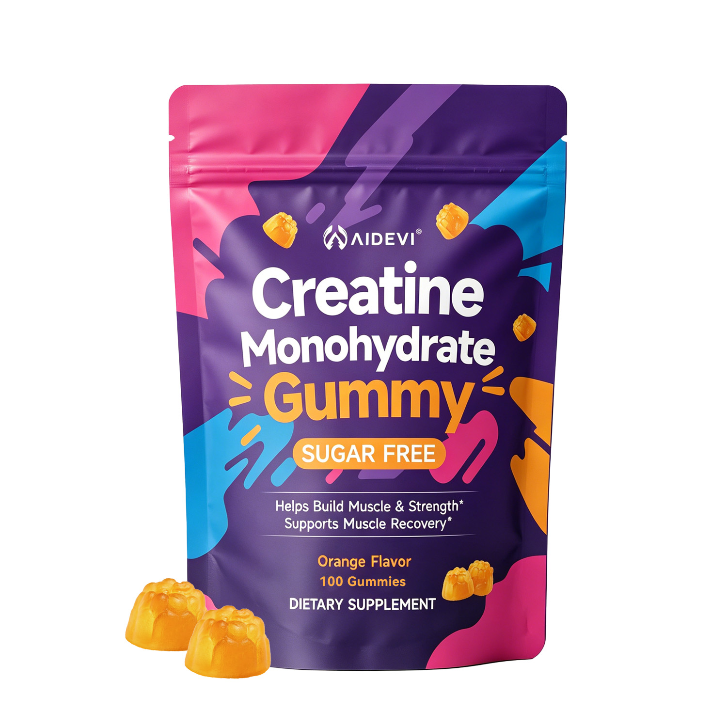 AIDEVI Creatine Monohydrate Gummies with BCAAs