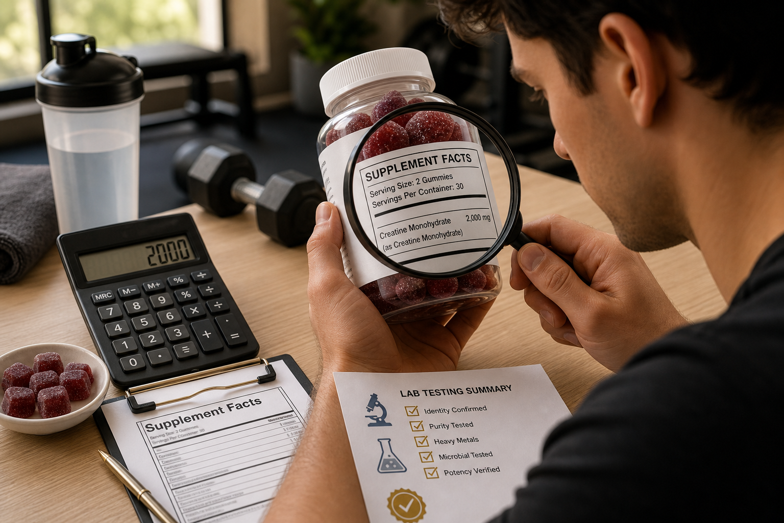 Creatine Gummy Label Guide: Dose, Servings, Value & COA