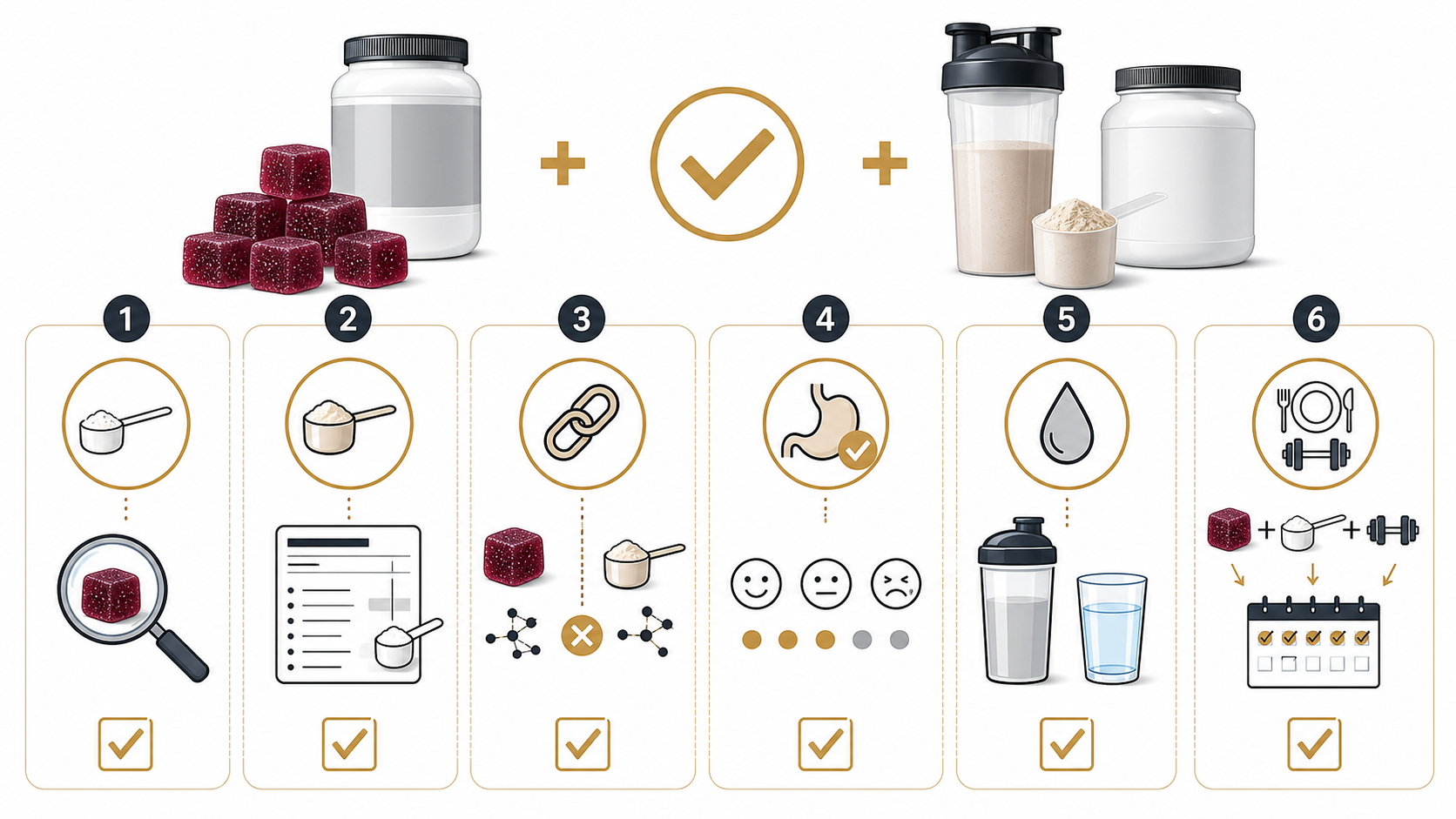 Checklist for reviewing serving sizes overlapping ingredients tolerance hydration meals training and consistency
