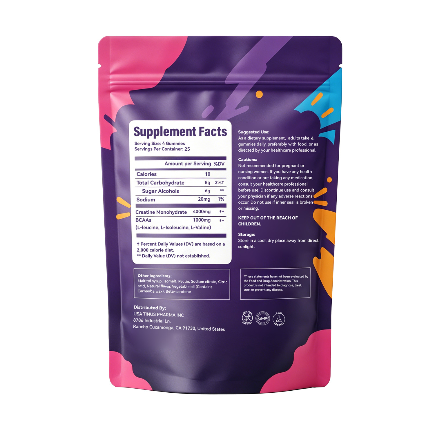 AIDEVI Creatine Monohydrate Gummies with BCAAs