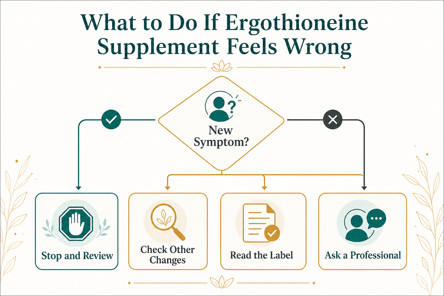 Checklist showing who should ask a healthcare professional before taking an ergothioneine supplement