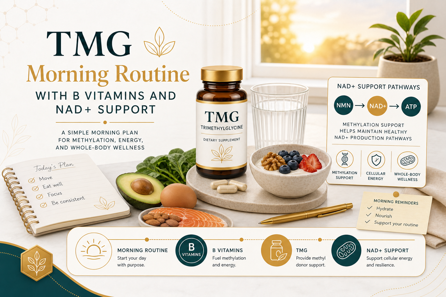 TMG Morning Routine: B Vitamins, NAD+ Support & Timing