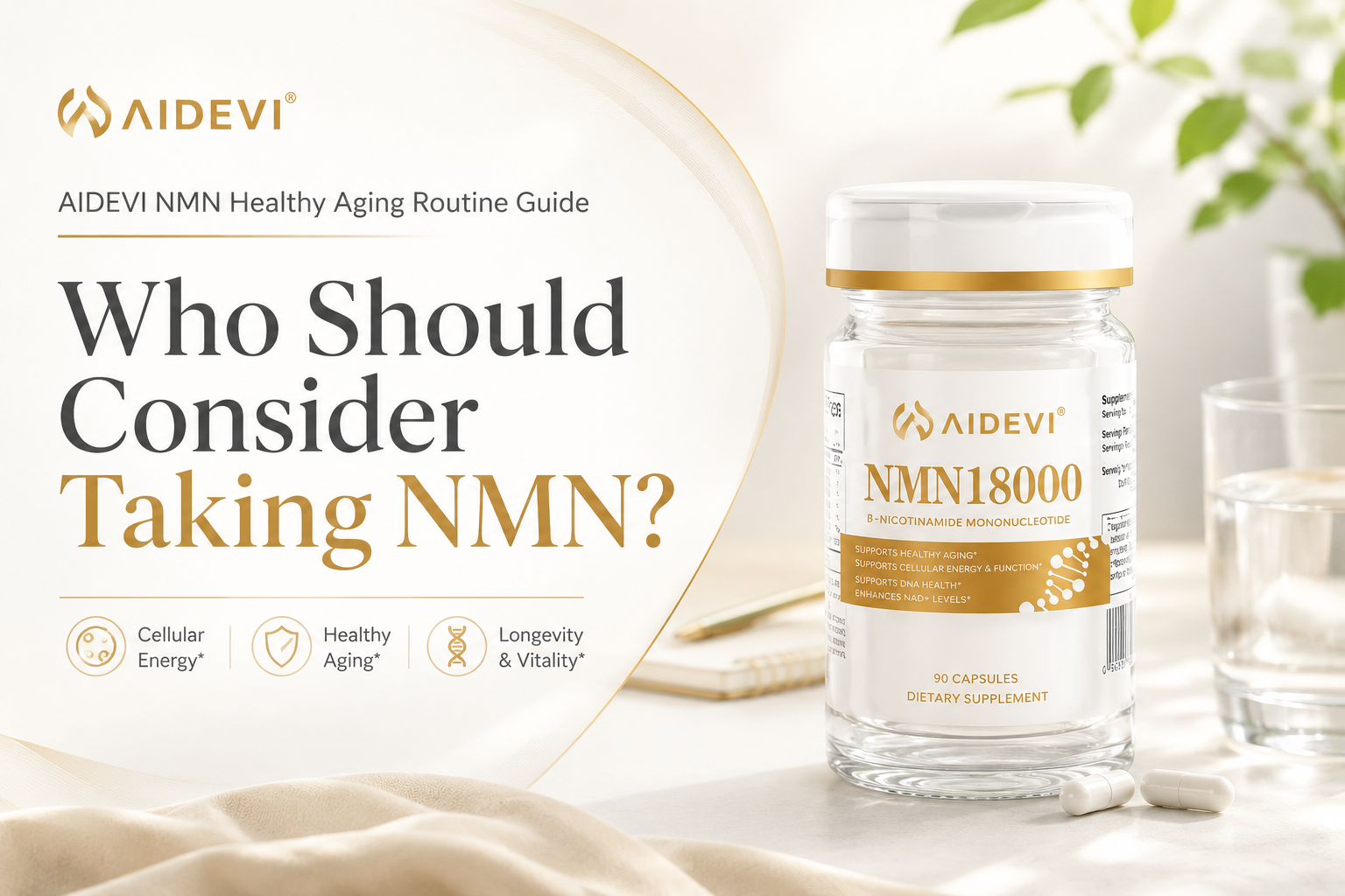 AIDEVI NMN healthy aging routine guide cover