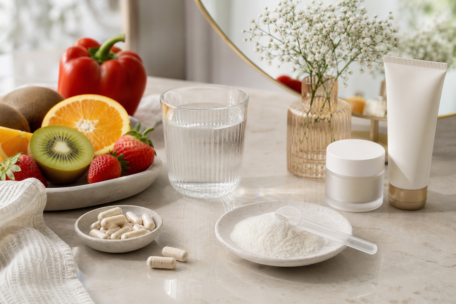 Vitamin C, Collagen and Anti-Aging Supplements for Skin
