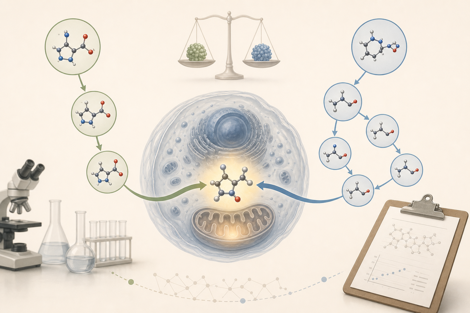 Illustration of NMN and NR precursor pathways converging on NAD+ research evidence