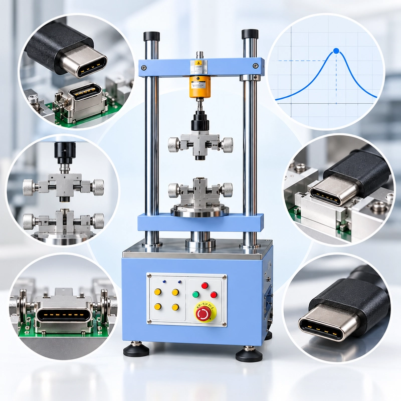 USB Type-C Insertion & Extraction Force Testing Guide: Force, Fixtures, Cycles and Force–Travel Analysis