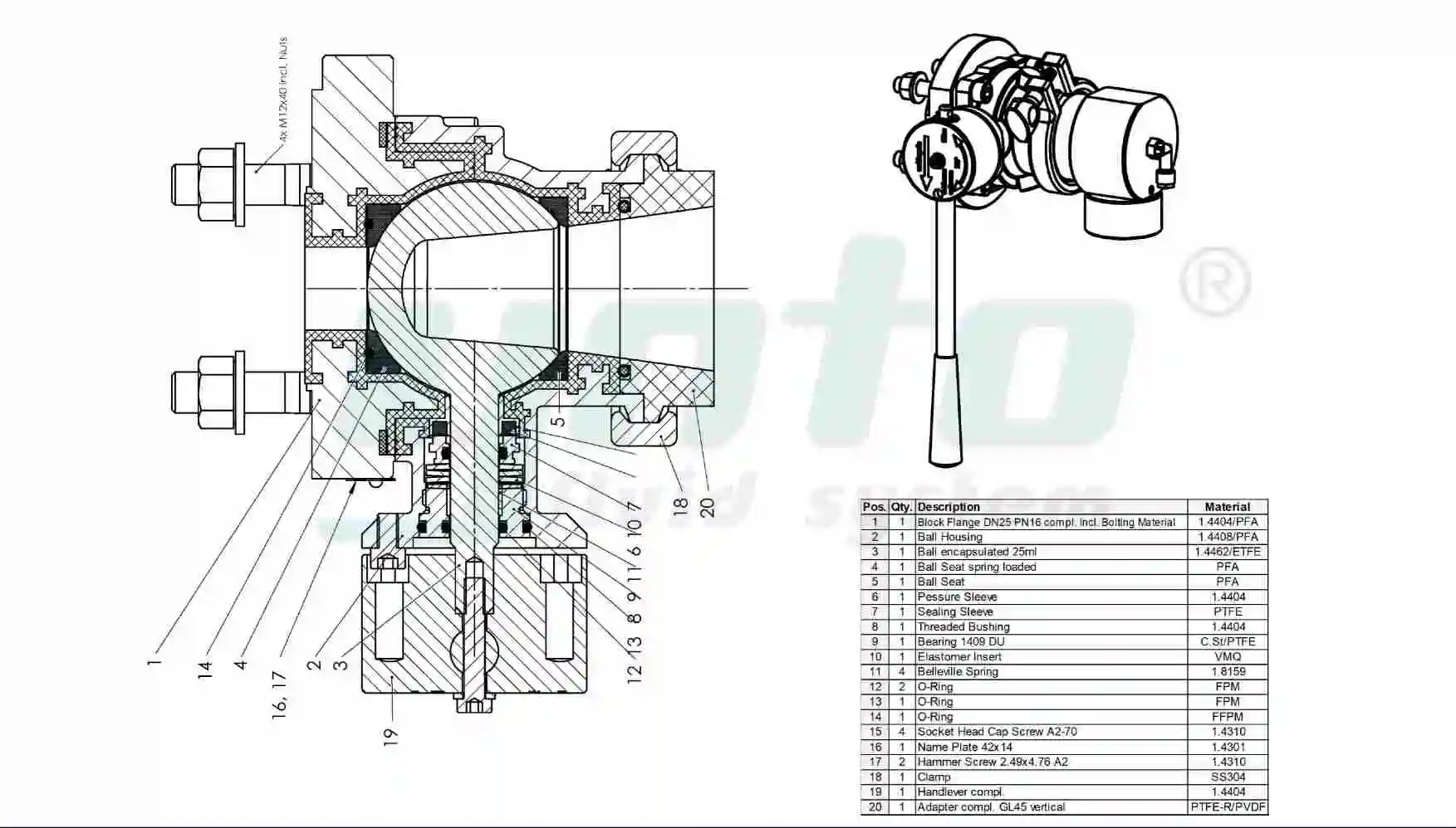 sampling-ball-valve-structure