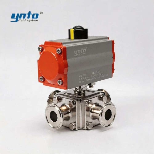 pneumatic-three-way-sanitary-ball-valve