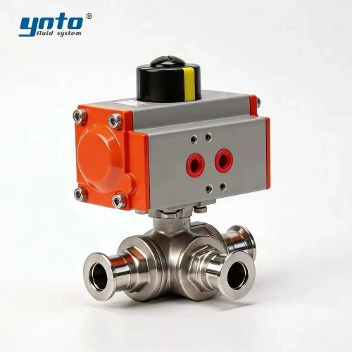 pneumatic-three-way-sanitary-ball-valve