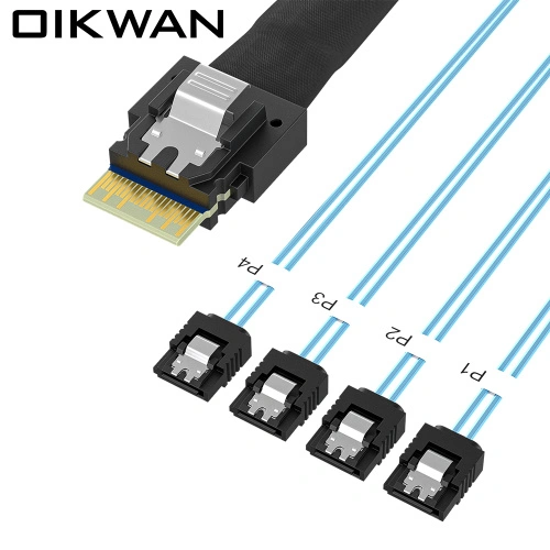 슬림 SAS SFF-8654 4i - 4SATA 케이블 슬림사스 - SATA 서버 케이블