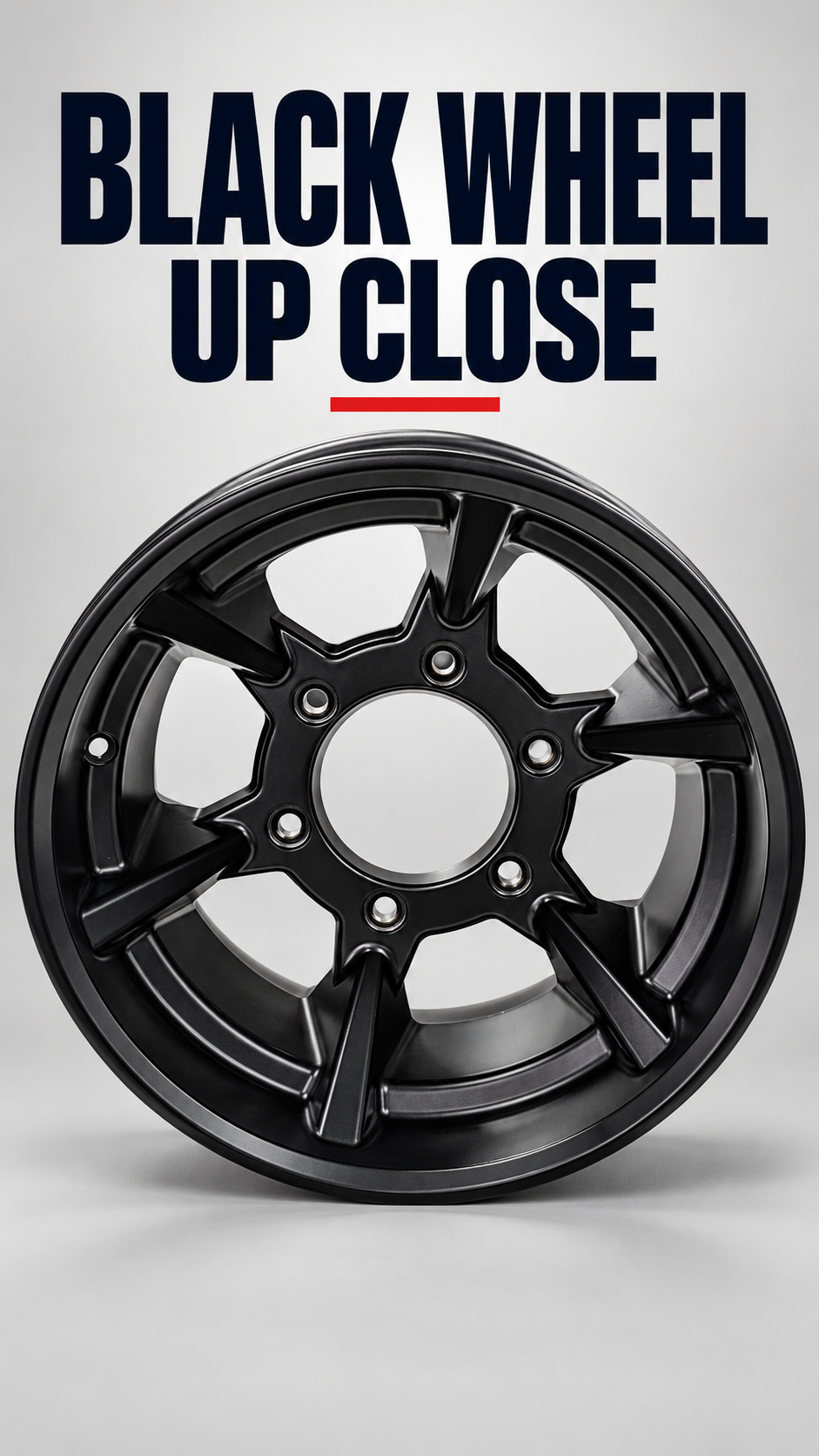 Black 6-Spoke Wheels with a Bold 6-Lug Design