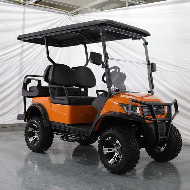 E918-2+2.G Brand Electric Golf Cart 4 Passengers Golf Hunting Cart Rear 2 Seats Electric Golf Cart with Professional Meter