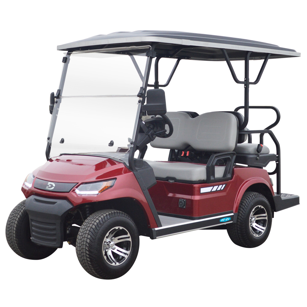 Best Price LaT 4 Passenger Electric Work Golf Cart with 48V 4KW AC Motor Dechuang 2+2 Seater Golf Buggy Vehicle/Parts LT-A827.2+2