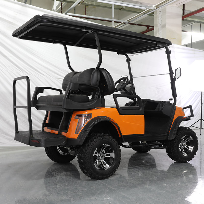 Carrito de golf eléctrico de la marca E918-2 + 2.G Carro de caza de golf de 4 pasajeros Carro de golf trasero de 2 asientos con medidor profesional