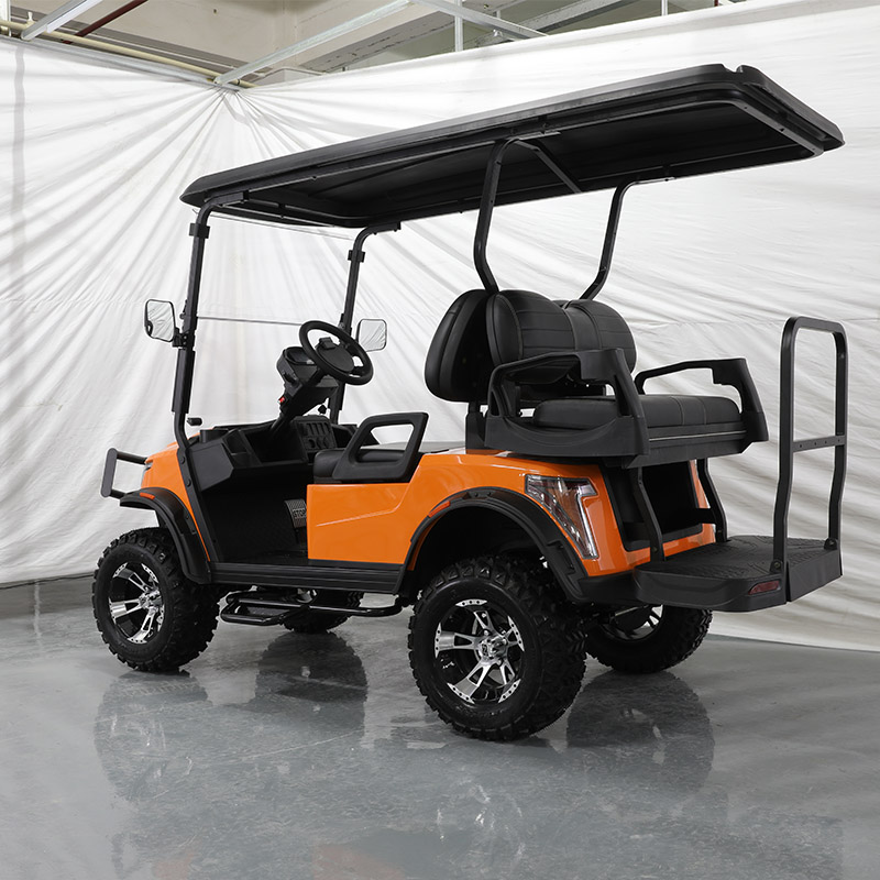 Carrito de golf eléctrico de la marca E918-2 + 2.G Carro de caza de golf de 4 pasajeros Carro de golf trasero de 2 asientos con medidor profesional
