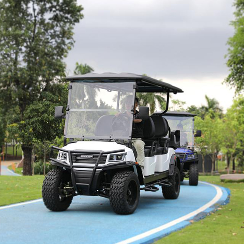 E918-4 + 2.G Carro de golf de 6 pasajeros Carro de caza de golf con batería de litio 2 3 4 6 8 plazas Carro de golf Buggy eléctrico rápido