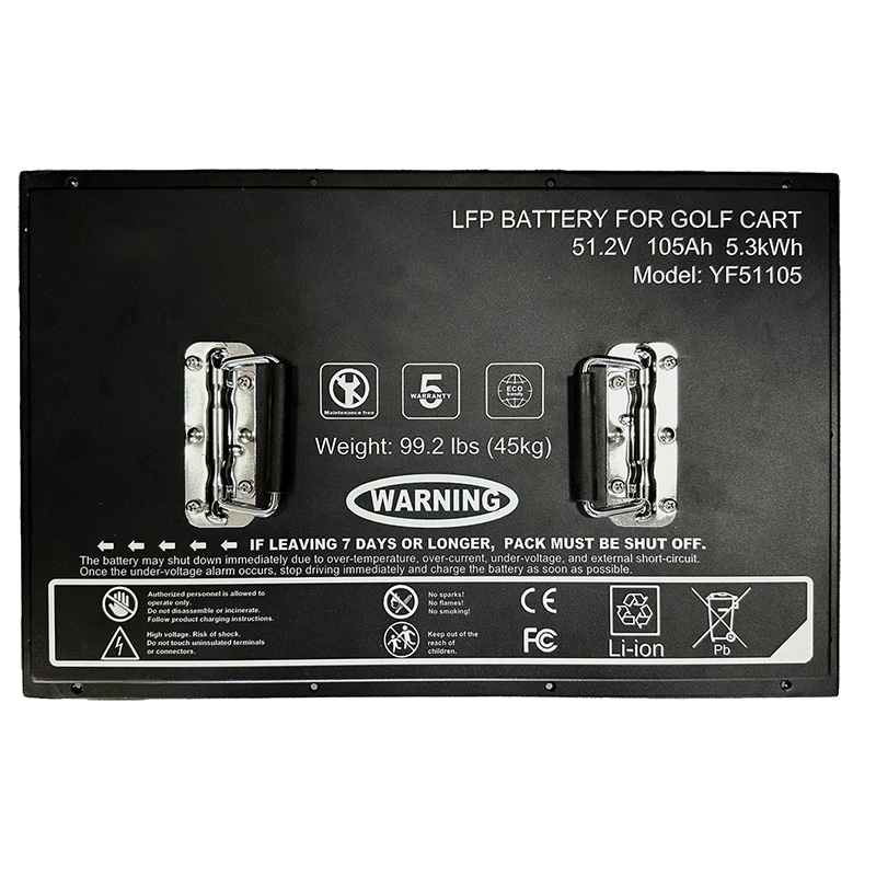 48V 105Ah Golf Cart Battery, with 4G platform monitoring & Mobile APP, 3000+ Cycles Rechargeable Lithium Golf Cart Battery