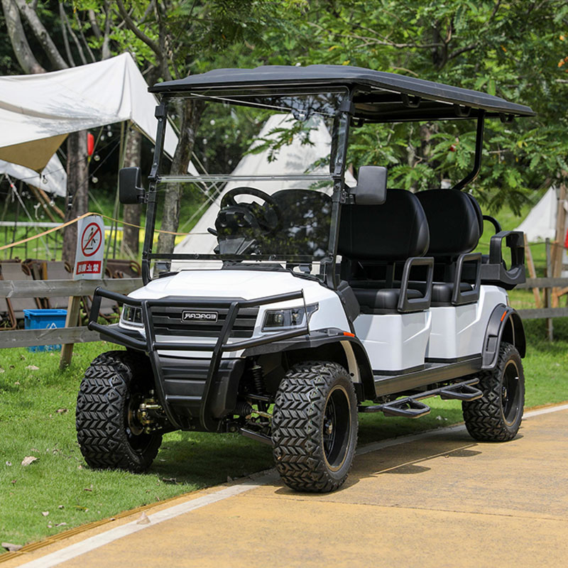 E918-4. G عربة صيد مرفوعة AC محرك 5KW JH-48M380 AC350A عربة جولف كهربائية كلاسيكية 4 مقاعد