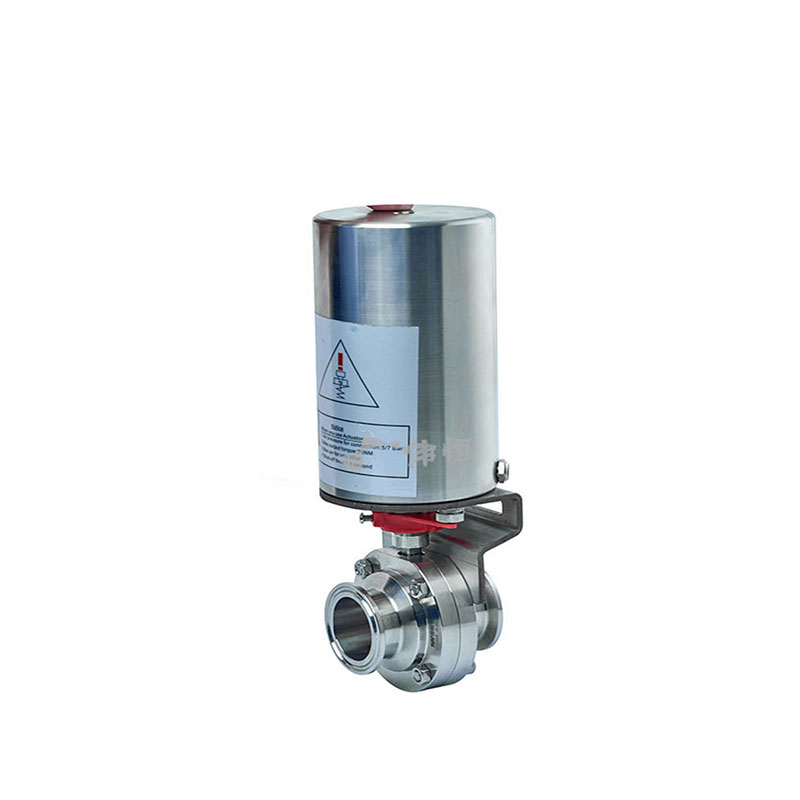 WH Sanitary Pneumatische Absperrklappe mit zylindrischem Antrieb aus Edelstahl