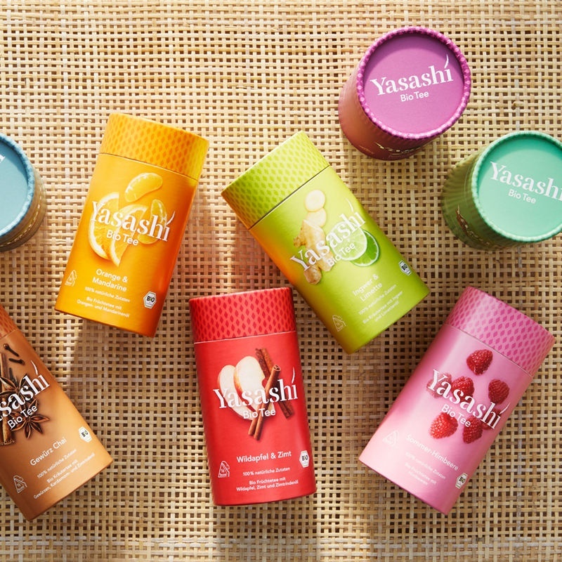 Gradient color custom branded paper tubes for premium tea packaging