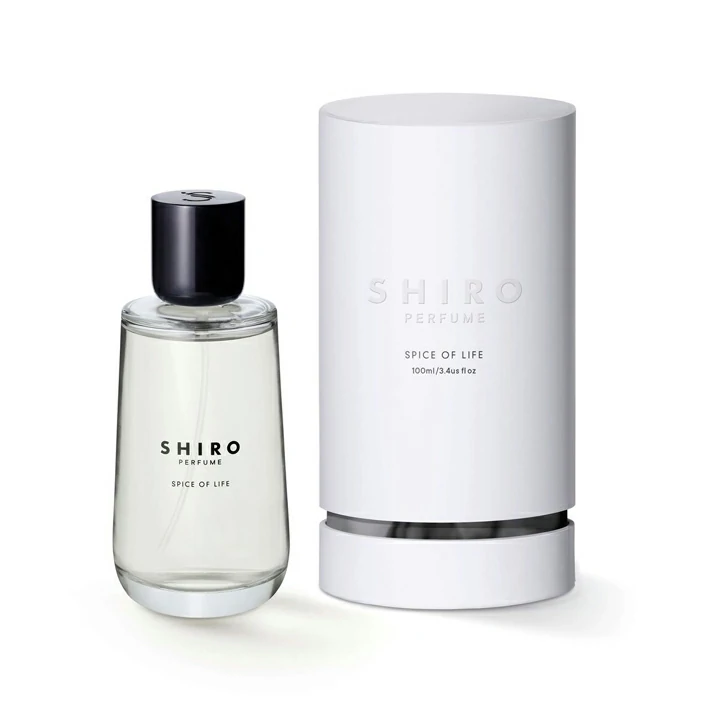 perfume gift set packaged in a telescopic paper tube with internal dividers