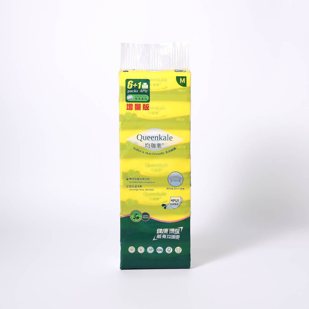 QueenKale Pure Wood Pulp Soft Draw Tissue