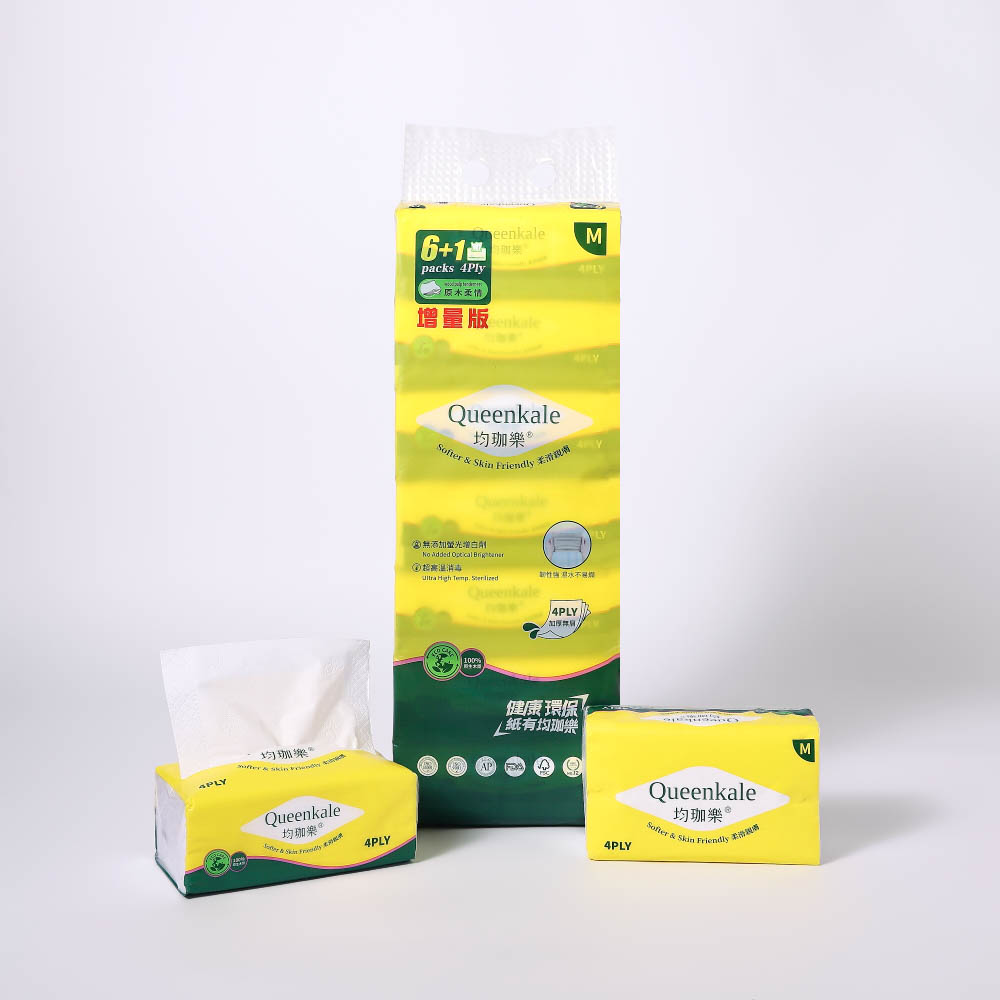 QueenKale Pure Wood Pulp Soft Draw Tissue