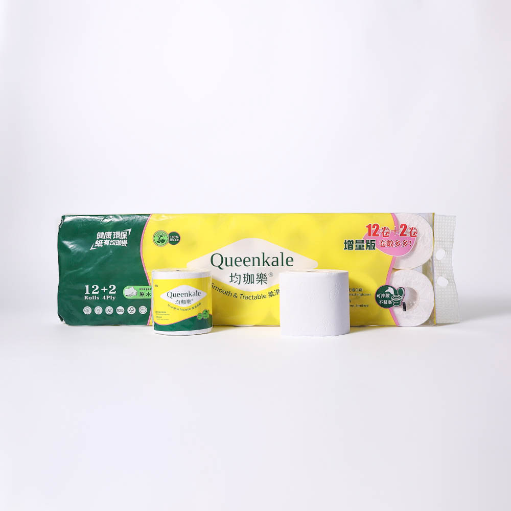 QueenKale Pure Wood Pulp Toilet Roll