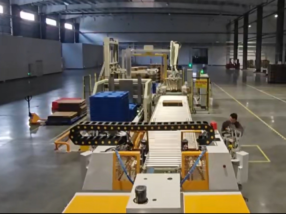 Corrugated Paper Palletizing Line at Customer Site
