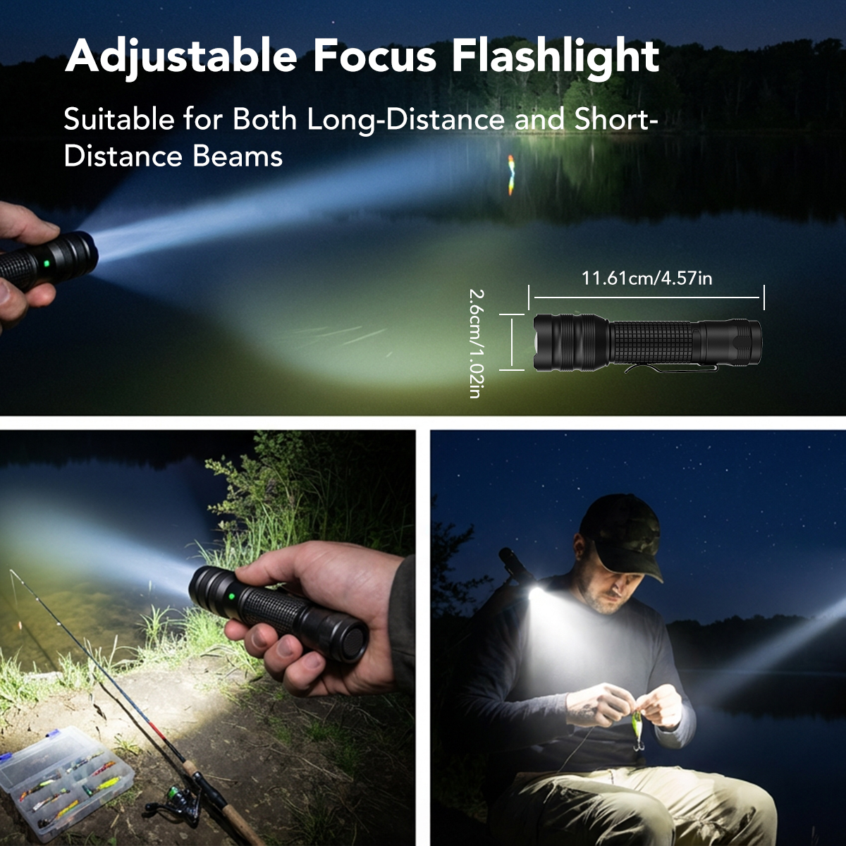 C6 PRO 800LM EDC FLASHLIGHT - RECHARGEABLE POCKET ZOOMABLE LED PORTABLE LIGHT