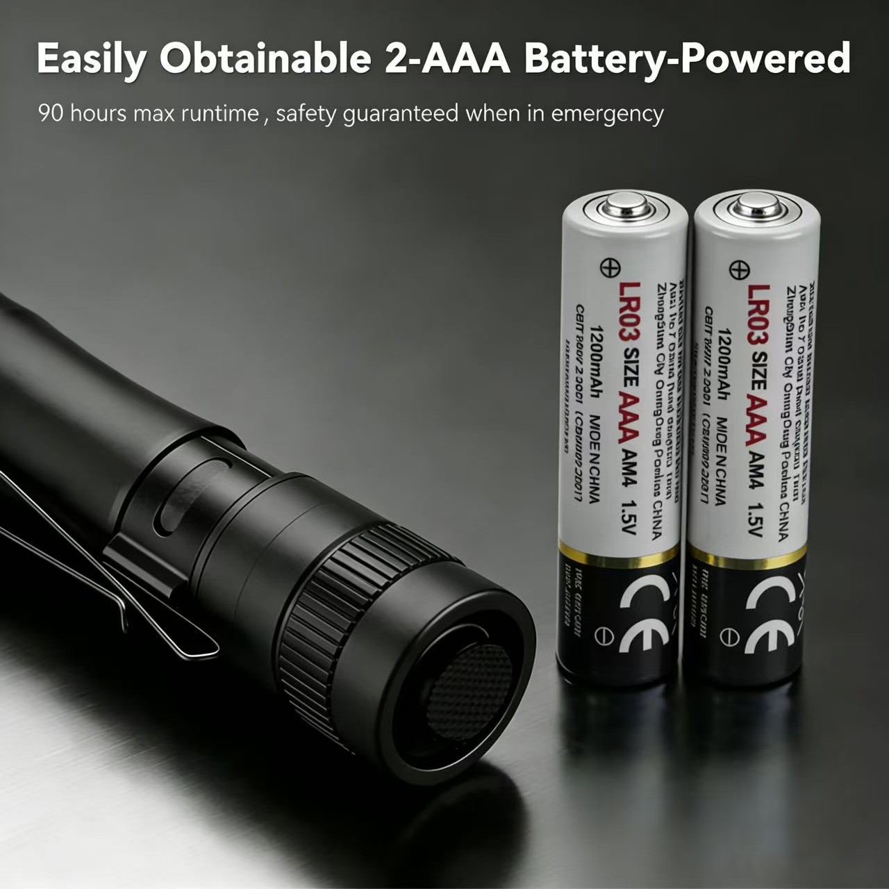 160LM pocket EDC 2AAA battery aluminum waterproof light with Low Mid High modes