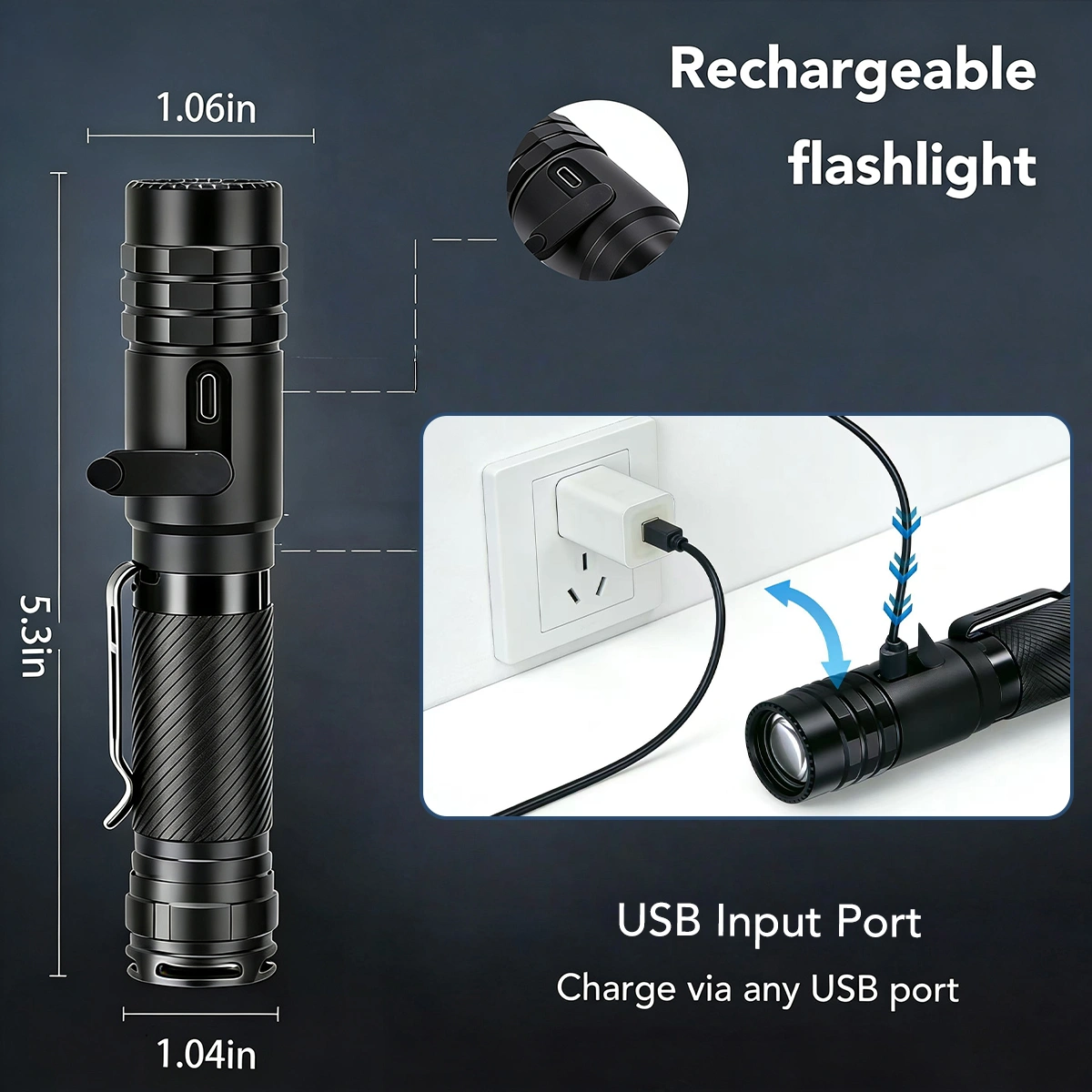 Pocket 18650 rechargeable LUMINUS OSRAM P8 light L28 tactical EDC flashlight
