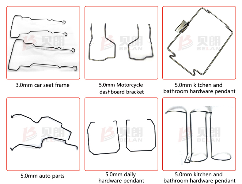 Assorted wire-formed components for auto, motorcycle, and kitchen-bath use