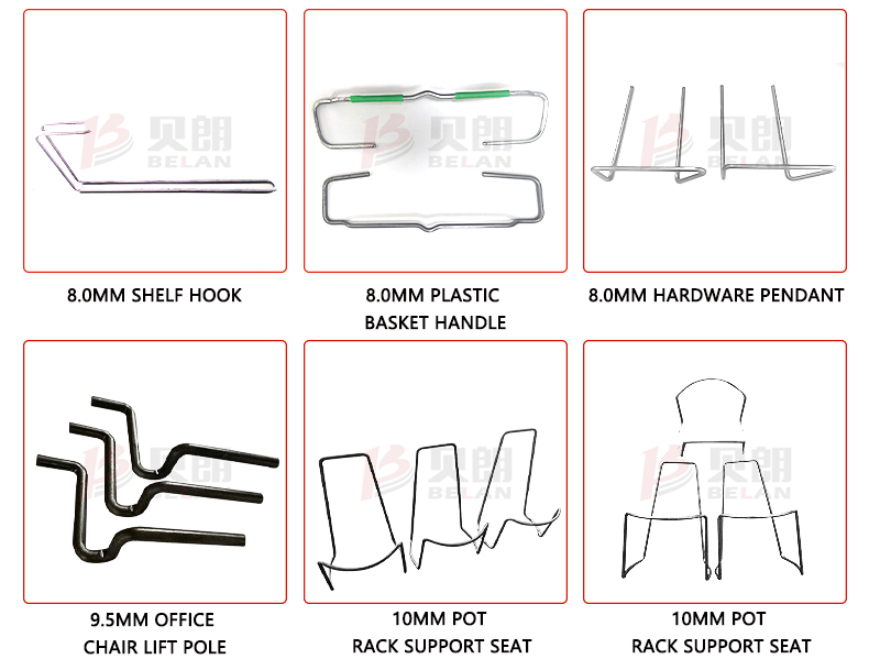 Heavy-gauge wire-formed parts for furniture, kitchenware, and office use