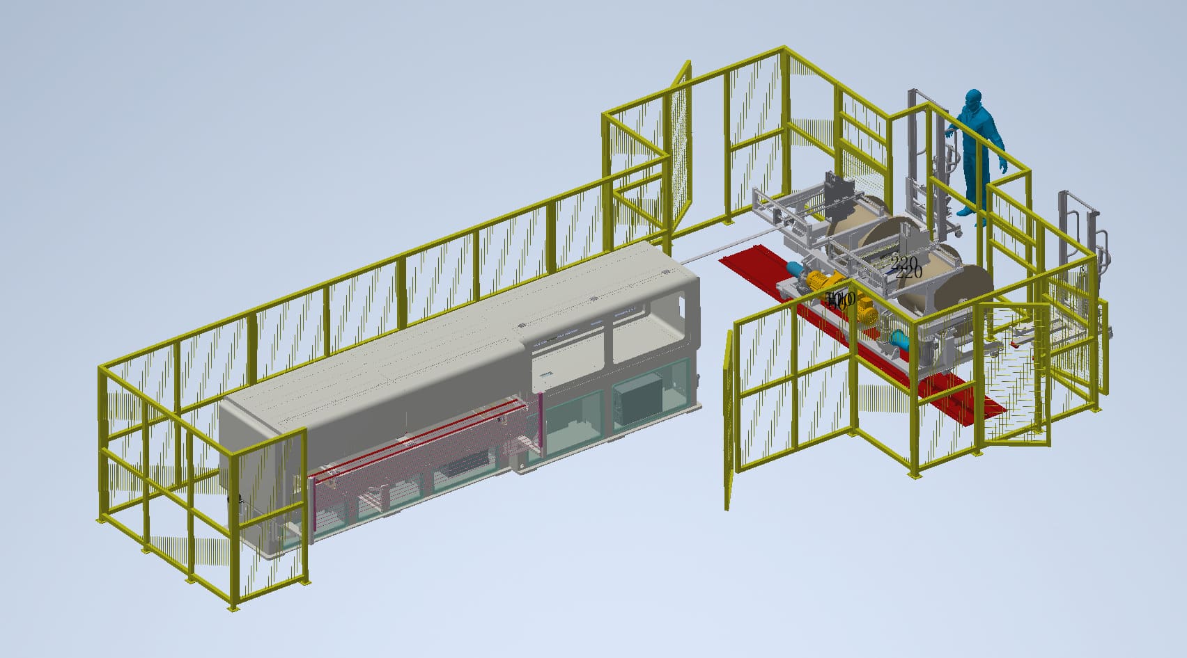 Straightening and cutting line