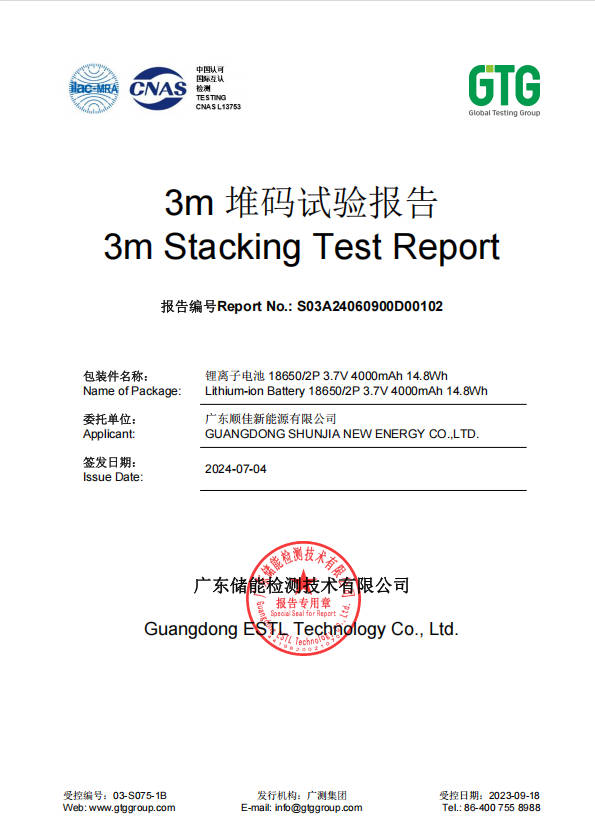 Shunjia 18650-2p-4000 stacking pallet