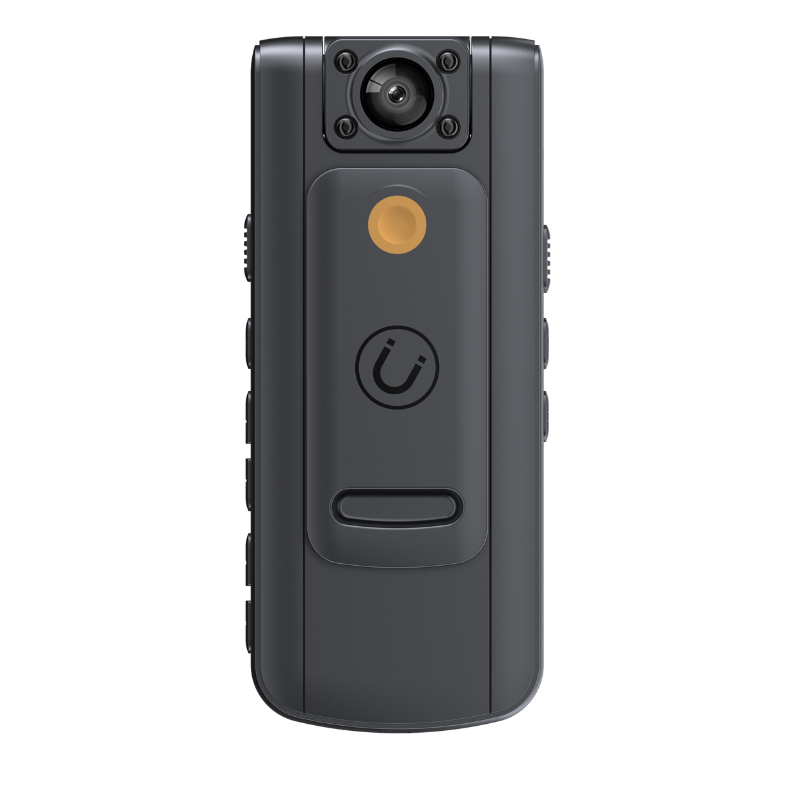 Slim body-mounted action camera with clip and LED fill light