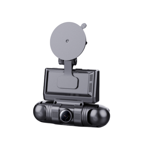 Four-channel dashcam from the S-series shown with its display and side camera modules