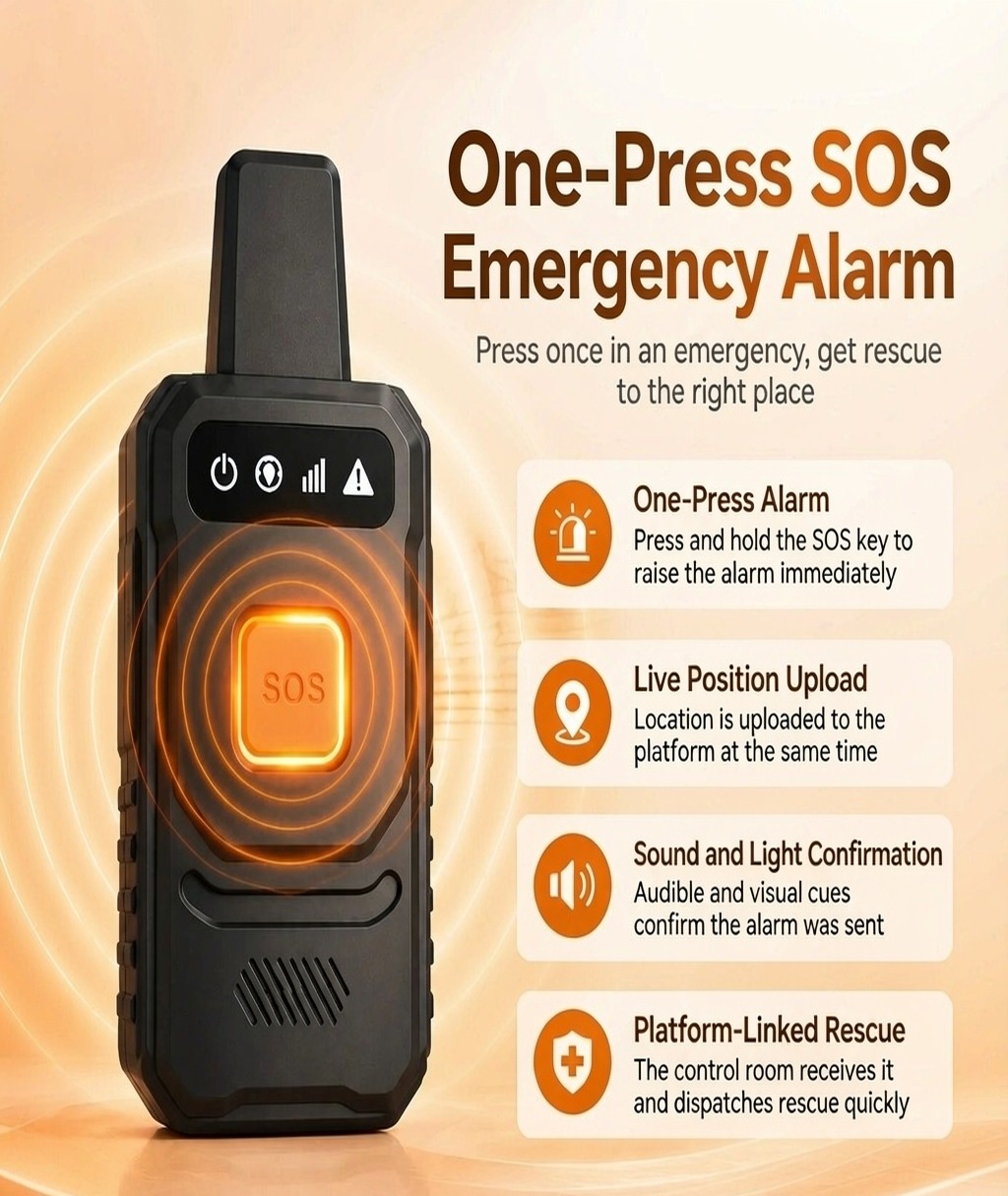 P17 one-press SOS emergency alarm workflow